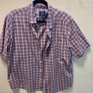 George Men's Classic Fit Button-Down Shirt Short Sleeve Size L